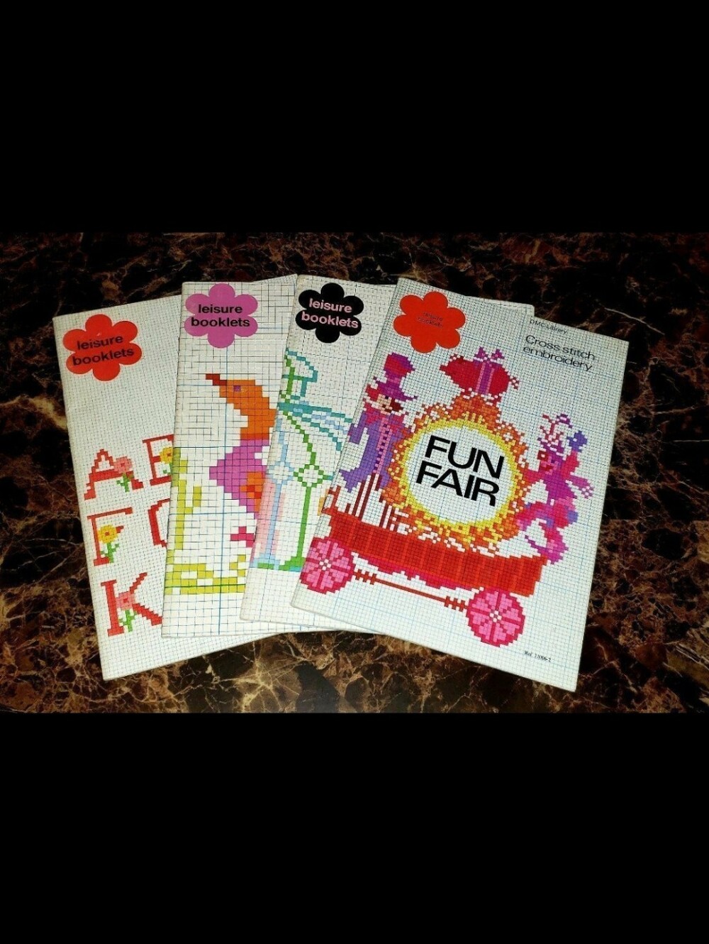Mid-Century DMC Library Cross-Stitch Embroidery Leisure Booklets (4)